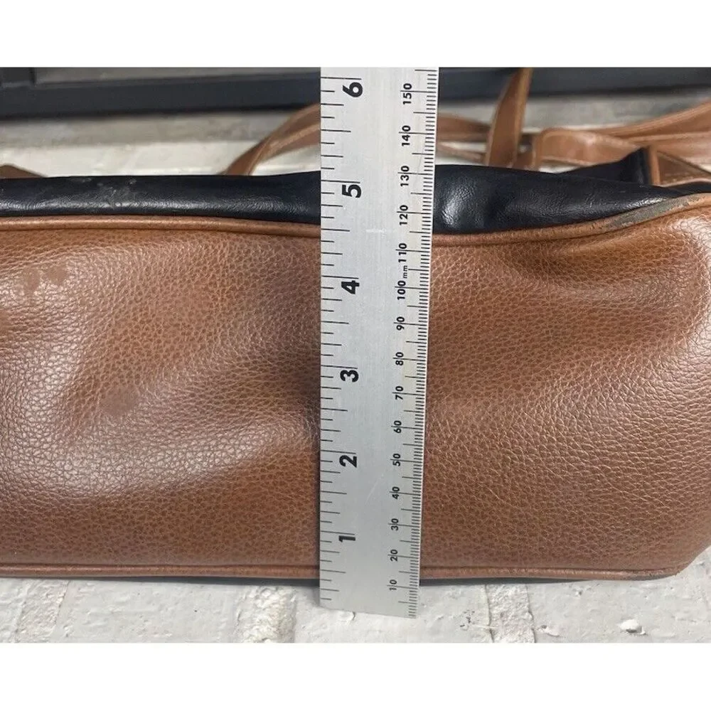 Capezio‎ Black And Brown Double Handle Handbag Purse With Multiple Pockets